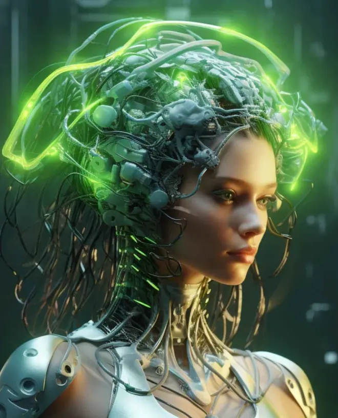 1200Robot-Cyborg-Assistant Futuristic Female Cyborg Assistant